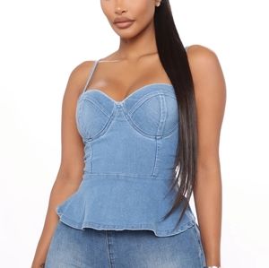 Fashion Nova Bustier Peplum Top